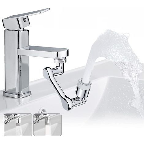 Mousseur Robinet Rotatif 1440 Degrés,Robinet d'Extension Multifonctionnel,Rallonge Robinet Mélangeuse 2 jets pour Cuisine Salle Bain (1/5)