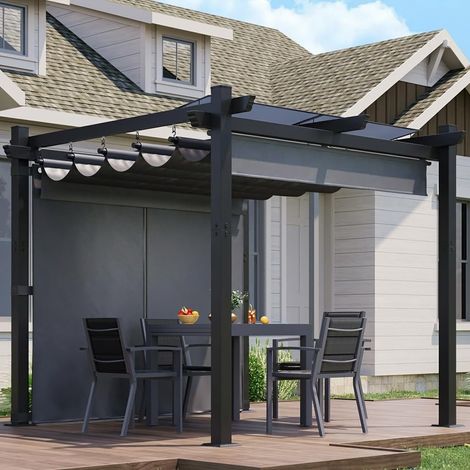 Pergola 3x3 Imperméable avec Toit Rétractable (1/5)