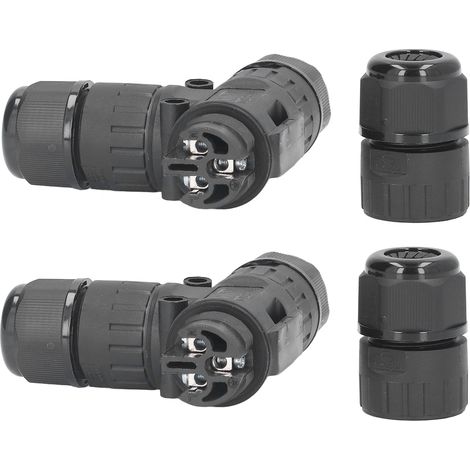 Lot de 2 alimentations LED extérieures pour jardins, adaptateur 3 conducteurs, connecteur à sertir à vis, connecteur en T pour câble de 9 à 12 mm, connecteur étanche IP68 (1/5)