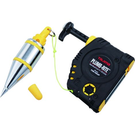 Fil à plomb Tajima Plumb-Rite 400g – Stabilisateur rapide – Cordon nylon visible – Aimant puissant pour acier – Pour bois et cloisons sèches