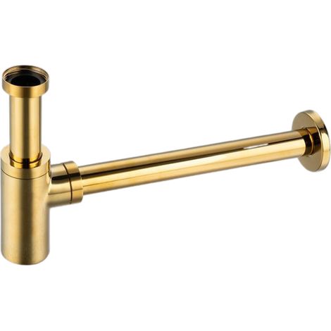 BALNEO - siphon de lavabo rond en laiton doré - siphon de salle de bain moderne (1/4)