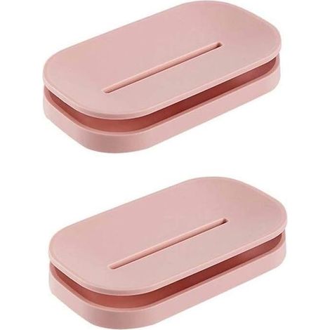 2 PCS porte-savon avec drain design (rose) (1/2)