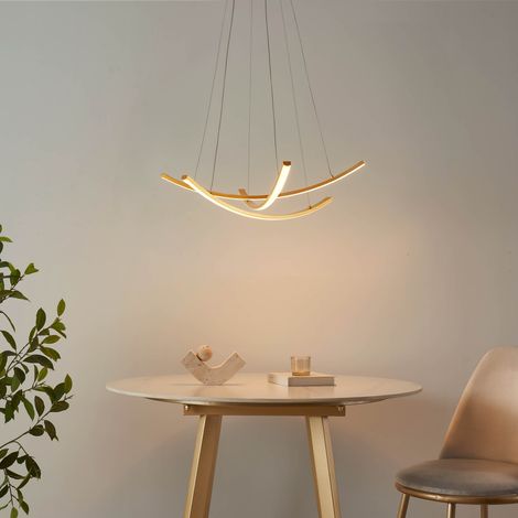 Suspension dorée LED design courbes croisées - Heidi