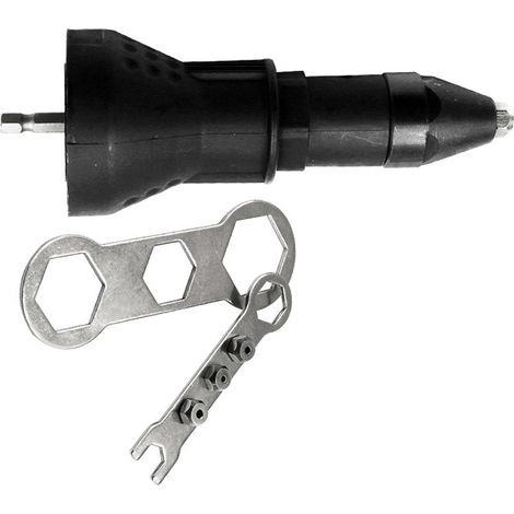 Pince à riveter électrique adaptateur pour perceuse, écrou de rivetage, outil de fixation noir, mandrin universel, accessoire bricolage, usage professionnel (1/5)