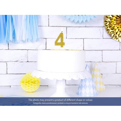 Bougie d'anniversaire, numéro 7, or (1/2)