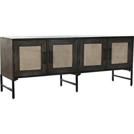 Buffet rotin marron chic pour salon élégant et tendance - Marron chocolat intense (1/5)