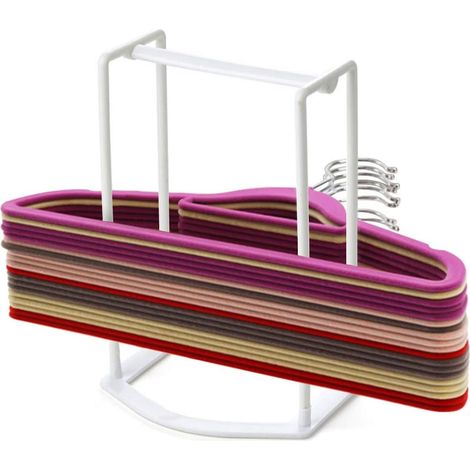 Crediri Kleiderbügel-Caddy/Kleiderbügelhalter/Kleiderbügelstapler/Kleiderbügel-Organizer, weiß (1/5)