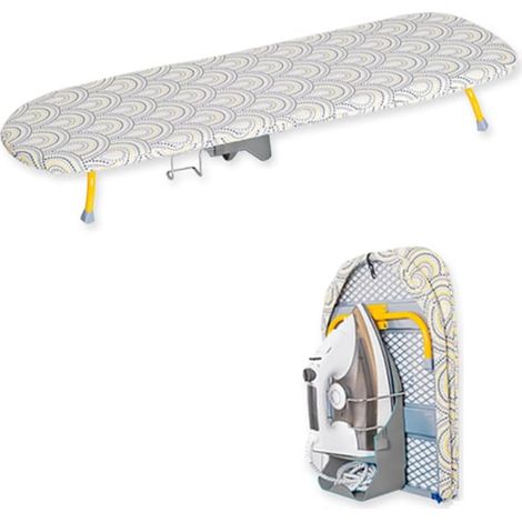 Table a Repasser Pliable, Planche a Repasser Pliable, Table à Repasser Pliable, Pieds de Table Pliables pour Un Gain de Place, Planche à Repasser Compacte avec Support de Table, Gris,89x33cm (1/5)