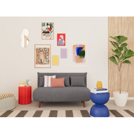 Bestmobilier – Canapé convertible clic-clac 2 places en velours côtelé – Couchage 193x140cm – Style contemporain – Coussins déhoussables (1/5)