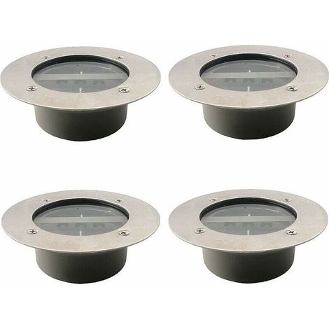 IP65 Waterproof 3 LED Solar Lawn and Garden Spotlights, Cool White, Pack of 4 (1/5)