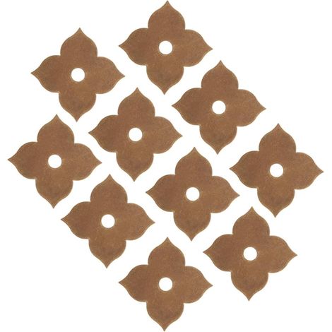 Lot de 10 Rosettes de Bouton d'armoire en Forme de Feuille en Laiton 4,3 cm Rondelles Rosace Rondelles de Rosace Classique Décoration de Meubles Joint en Laiton Accessoires (1/5)