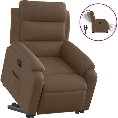 Fauteuil de Salon，Chaise，Fauteuil inclinable électrique marron tissu CFW854505 (1/5)