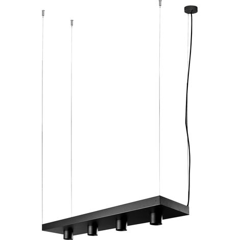 Suspension Nowodvorski Plant noire 4xGU10 80cm acier (1/4)