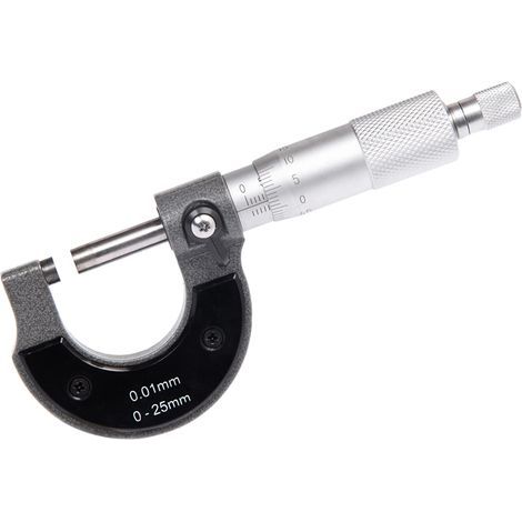 Micromètre Extérieur 0-25 mm, Résolution de 0,01 mm Haute Précision Calibre de mesure, outil de mesure de diamètre extérieur(Métrique) (1/4)