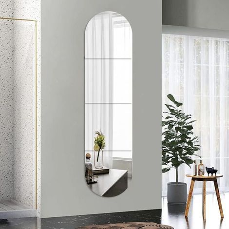 Grand miroir mural en 4 parties, en plexiglas acrylique, sans cadre pour mur, salle de sport, couloir, sol, 30,5 x 30,5 cm (1/5)