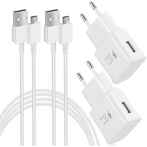 Chargeur Rapide avec Câble 1.5 m pour Samsung Galaxy S7 S7 Edge S6 S5 S4 S3 S2 Note5/4 Xcover 4 3 2 J4+ A5 A7 J3 J5 J7 Tab (1/5)
