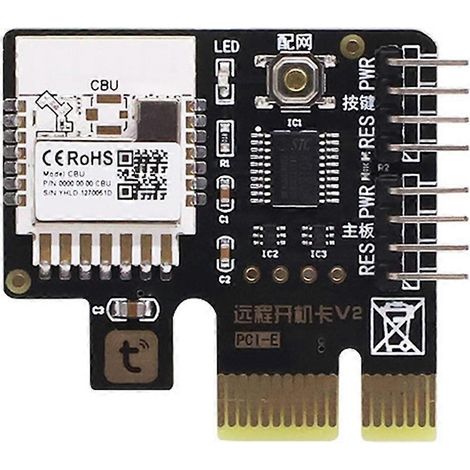 Tuya Computer Power Reset Switch PCIE Card Computer Remote Boot Card APP Remote Control for Home/ Black (1/5)