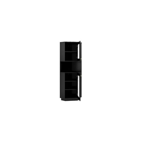 Meuble d'angle avec bande LED, 45 x 45 x 166,5 cm  Colonne de rangement  pour salon cuisine et salle de bain  Noir