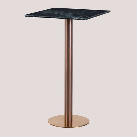 Table Haute de Bar Carrée en Marbre (60x60 cm) Cosmopolitan SKLUM Or Rose