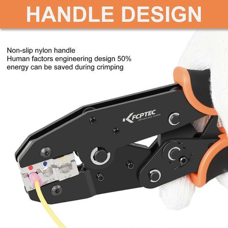 Pince à sertir 30J pour connecteurs thermorétractables, pince à sertir à cliquet pour cosses 0,5-6 mm², outil de sertissage professionnel pour cosses électriques isolées (1/4)