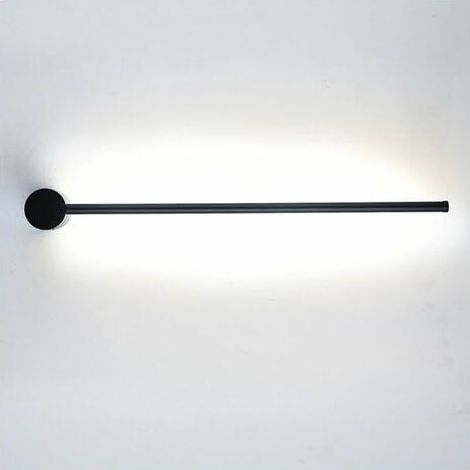 LED Strip Wall Light Modern Simple Indoor Wall Lamp Bedside Decoration Sconce Creative Linear Wall Light for Bedroom Hallway Stairs Living Room Black 50cm Cool White (1/4)