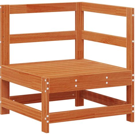 Maison Exclusive - Gartenecksofa Massives Kiefernholz Wachsbraun