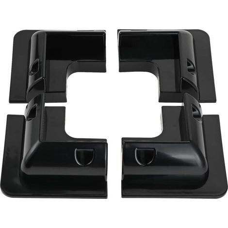 Set of 4 UV-Resistant ABS Solar Panel Mounting Brackets for Use on the Roofs of RVs, Boats, Caravans, Motorhomes, and Trailers – Black (1/3)