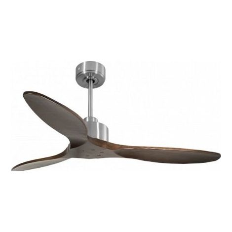 Modulo Slim de Klassfan - Ventilateur de plafond et destratificateur moteur DC chrome et pales bois sombre 25 à 40 m²
