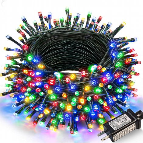 Guirlande lumineuse solaire d'extérieur, 10 mètres de long, 100 LED, lumière colorée, étanche, idéale pour les jardins (1/4)