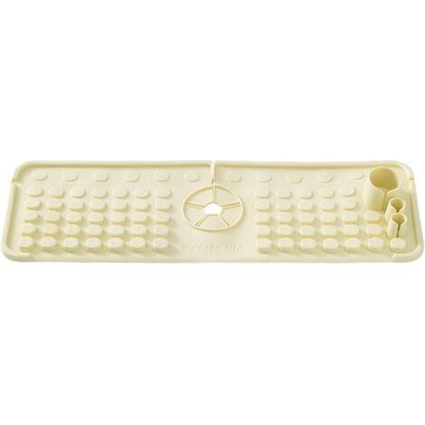 Crédence d'évier de cuisine, tapis de robinet d'évier, tapis de drainage, bac de récupération de poignée de robinet pour cuisine, salle de bain - beige (1/5)