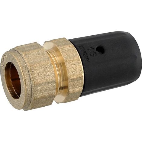 Steckfitting Kupferrohr, Übergang 16mm auf 15mm, Schraubanschluss (1/2)