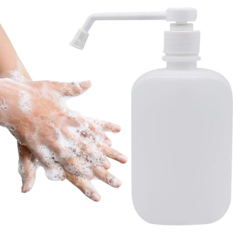 MINKUROW Botella Dispensadora De Jabón De 500 Ml, Botella Desinfectante De Manos, Dispensador De Jabón Líquido Recargable Para Baño, Cocina, Botella Cuadrada Vacía Con Bomba Para Desinfectante De Mano (1/5)