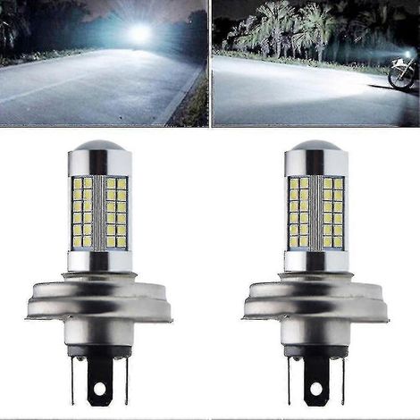 2 ampoules LED P45t R2 66smd pour phares de moto, feux de route/croisement, blanc 6000K, 6V/12V, pour scooter et cyclomoteur. (1/4)