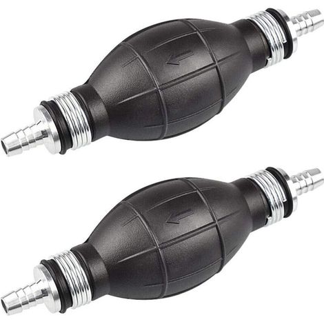 2 pompe manuali in gomma per il trasferimento di liquidi, pompa a sifone manuale, pompa a mano per solventi, benzina, acqua, carburante, diesel (nero)