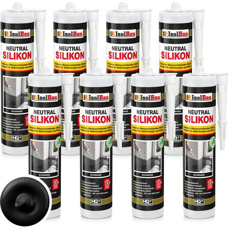 Neutralsilikon Naturstein Silikon Marmor Sanitär Inn/Auß 8 x 300ml Schwarz (1/5)