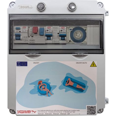 Cuadro Eléctrico Piscina Tosun 1CV 150W 12V DC Mando y Contactor (1/2)