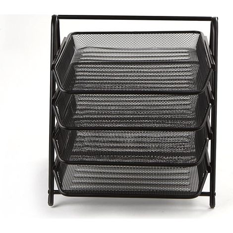 Organiseur de bureau avec plateaux coulissants pour lettres, documents, courrier, dossiers, papier, (1/5)