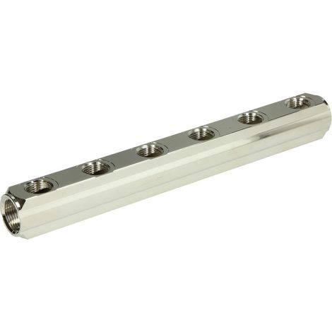 Nourrice laiton 9 entrées avec raccord en 3/4''