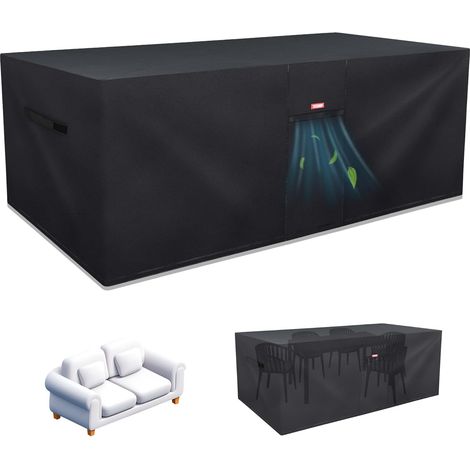Housse Salon de Jardin Exterieur avec évent, 600D Oxford Tissu Housse Table de Jardin - 180 x 120 x 75 cm - Extra imperméable et Protection UV, pour Meubles de Jardin (1/5)