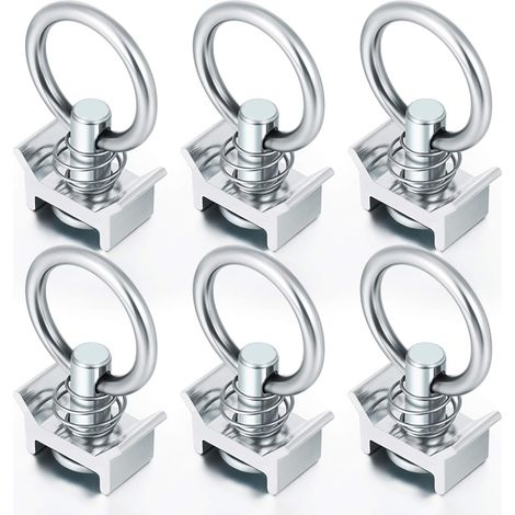 Lot of 6 Pions simples avec anneau pions d'arrimage aéro pour rail d'arrimage aéronautique pion d'ancrage anneau (1/5)