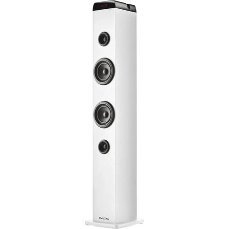 NGS Torre de sonido con Bluetooth Sky Charm Pro 50w 2.0, Blanca