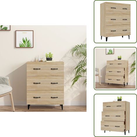 Credenza per casa - vidaXL Credenza Rovere Sonoma 69,5x34x90 cm in Legno Multistrato -