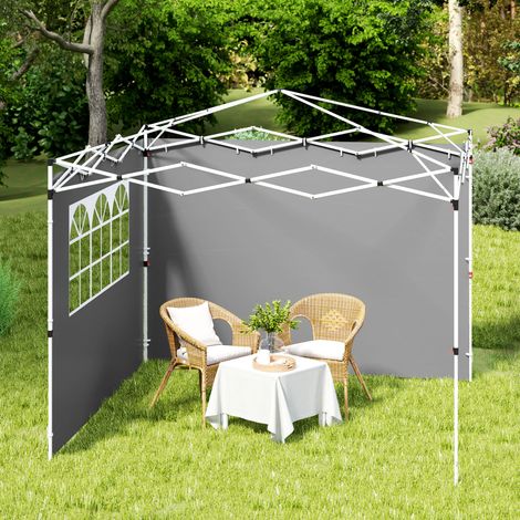 Parois latérales pour tonnelle panneaux pour pavillon avec fenêtre lot de 2 tissu oxford gris clair 3 x 3 m aménagement intérieur