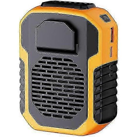 Ventilateur portable rechargeable USB 6000 mAh, mini ventilateur tour de cou, mini ventilateur à pince pour la taille (Orange vif) (1/5)
