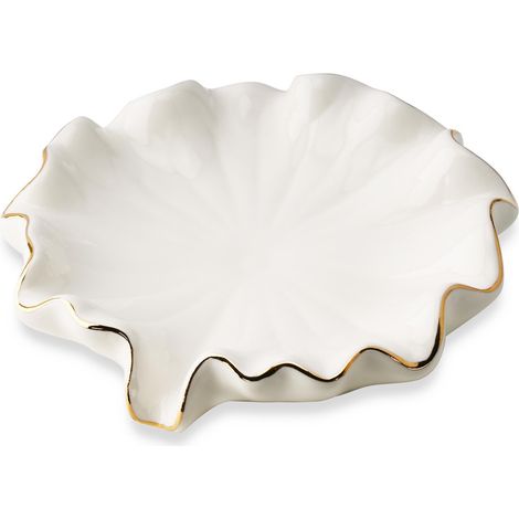 Porte Savon Ceramique, Porte Savon en Forme de Feuille de Lotus, Support Savon Solide pour Salle de Bain, Cuisine, Baignoire, Évier et Douche (1/5)