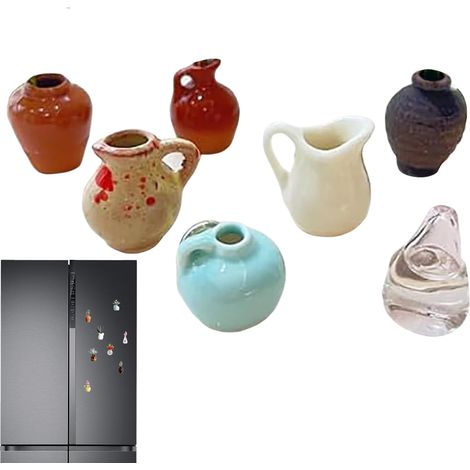 Aimants Vase Frigo Cache-Pots Mignons Et Rigolos, Accessoires pour Frigo Aimants Frigo Petit Vase à Fleurs Déco Cuisine Réfrigérateur Accessoires Frigo Casier Classe Tableau Maison (1/5)