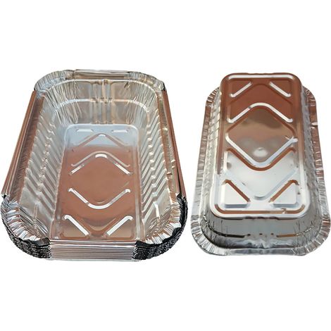 Lot de 10 barquettes de barbecue jetables en aluminium (1/5)