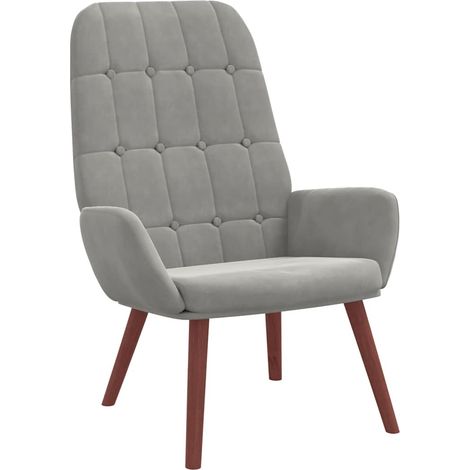 Maison Exclusive - Sedia Relax Grigio Chiaro in Velluto (1/5)
