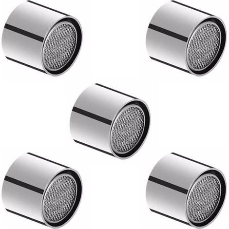 Aérateur de robinet en acier inoxydable 22 mm, lot de 5, filetage interne, buse de rechange pour robinet de cuisine, baignoire, évier et robinet sous pression (1/5)