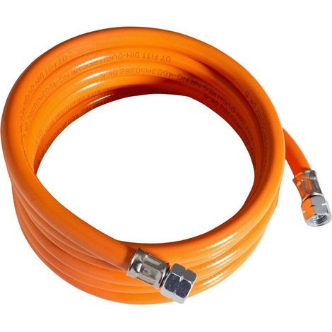 Tuyau à Pression Moyenne de 80 cm pour Bouteilles de gaz Propane/Butane, Filetage 1/4", à Utiliser Uniquement avec Un régulateur de Pression de gaz Correspondant
